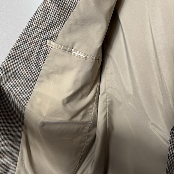 Vintage Lauren Ralph Lauren Blazer 44R Wool Houndstooth Windowpane Sport Coat - Picture 9 of 16